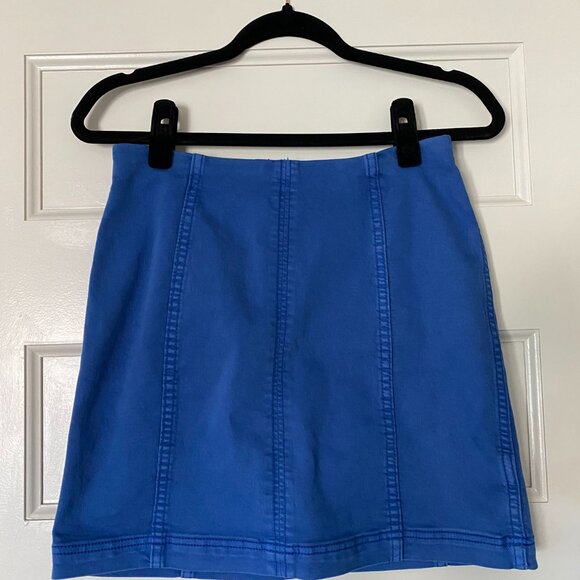 Free People Blue Denim Bodycon Mini Skirt - Picture 1 of 6